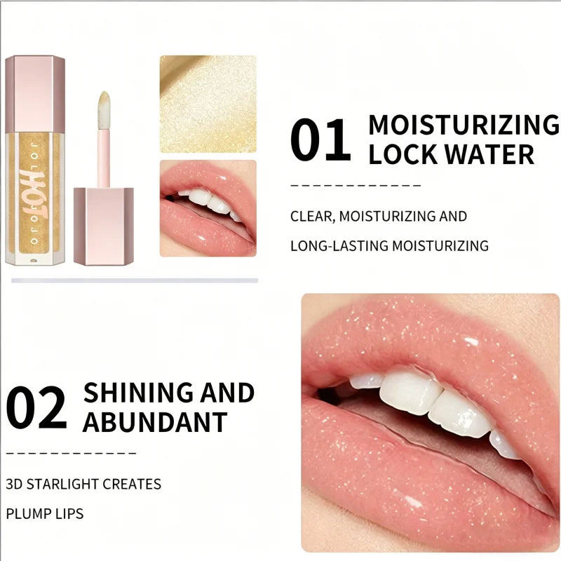 2PCS JOLLY JOJOT Transparent Lip Gloss, Water-Gloss Mirror Lip Glaze, Long-Lasting Moisturizing and Nourishing Lipstick Makeup Peaceful Pleasures Health and Wellness