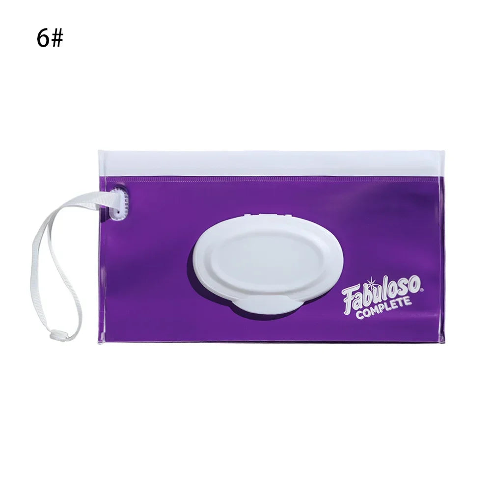 Baby Wet Wipes Carrying Case Bag | Stroller Snap-Strap Clutch