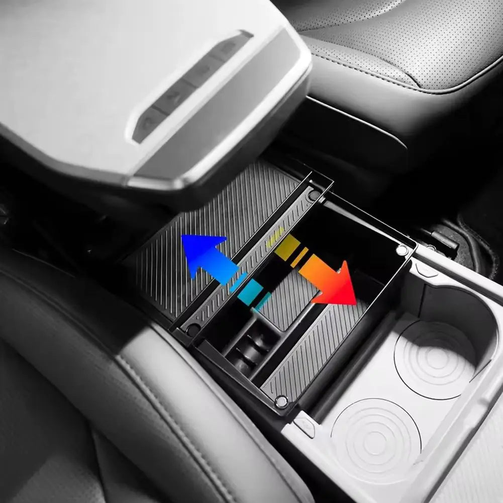 Double Layer Car Console Armrest Under Storage Box Organizer Tray For Kia Ev3 Car Central Card Coin Stowing Tidying Peaceful Pleasures Health and Wellness