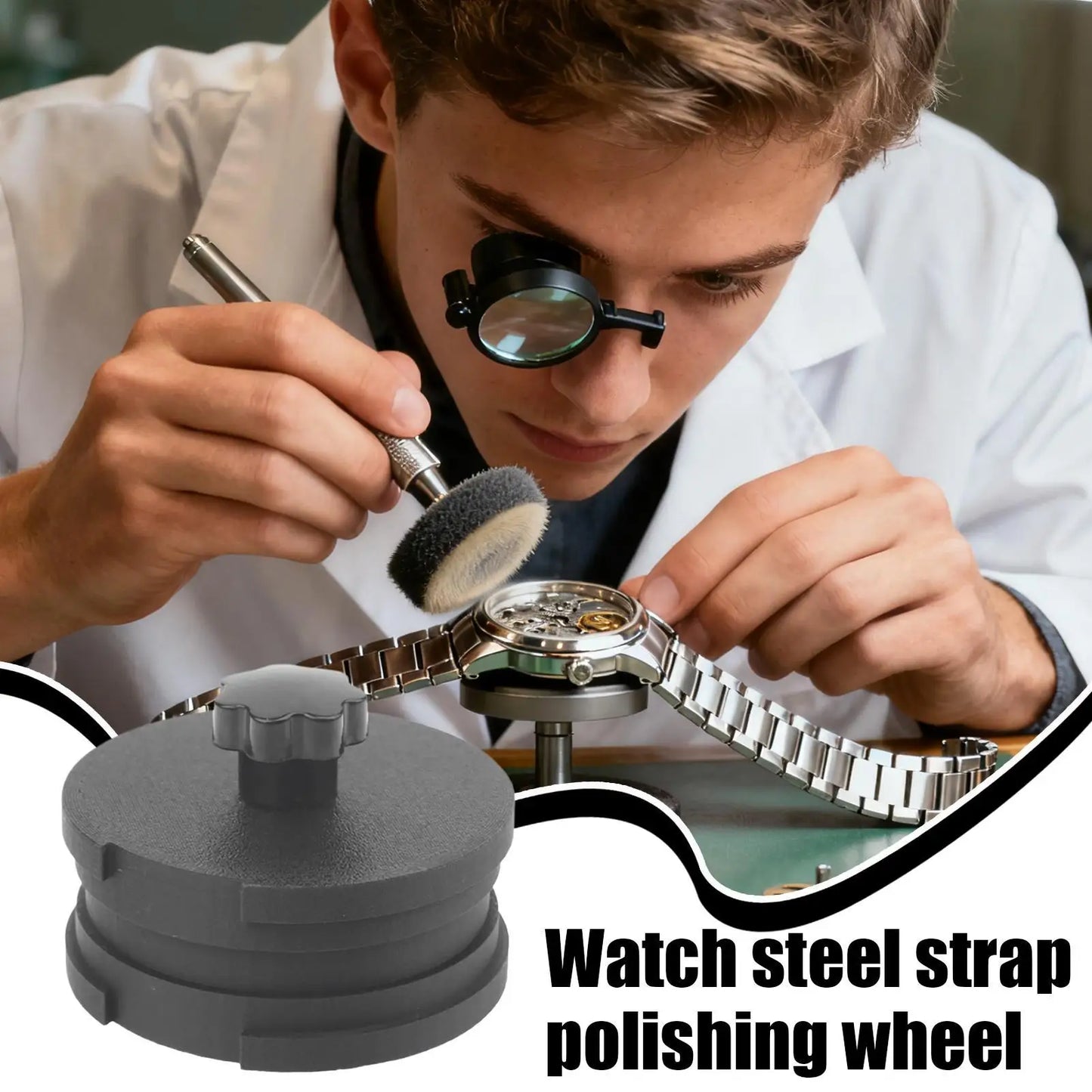 Watch Band Brushing Fixer Adjustable Fixture Jig Steel Strap Polishing Aid For Watchmaker Technicians Enthusiasts DIY User Peaceful Pleasures Health and Wellness