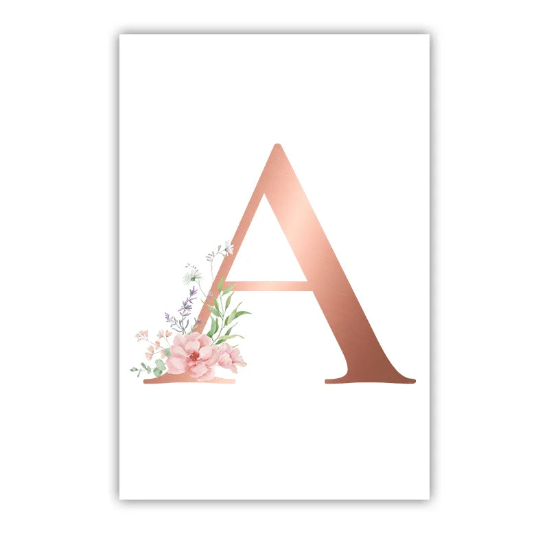 Custom Name Nursery Wall Art | Pink Wildflowers Canvas Print