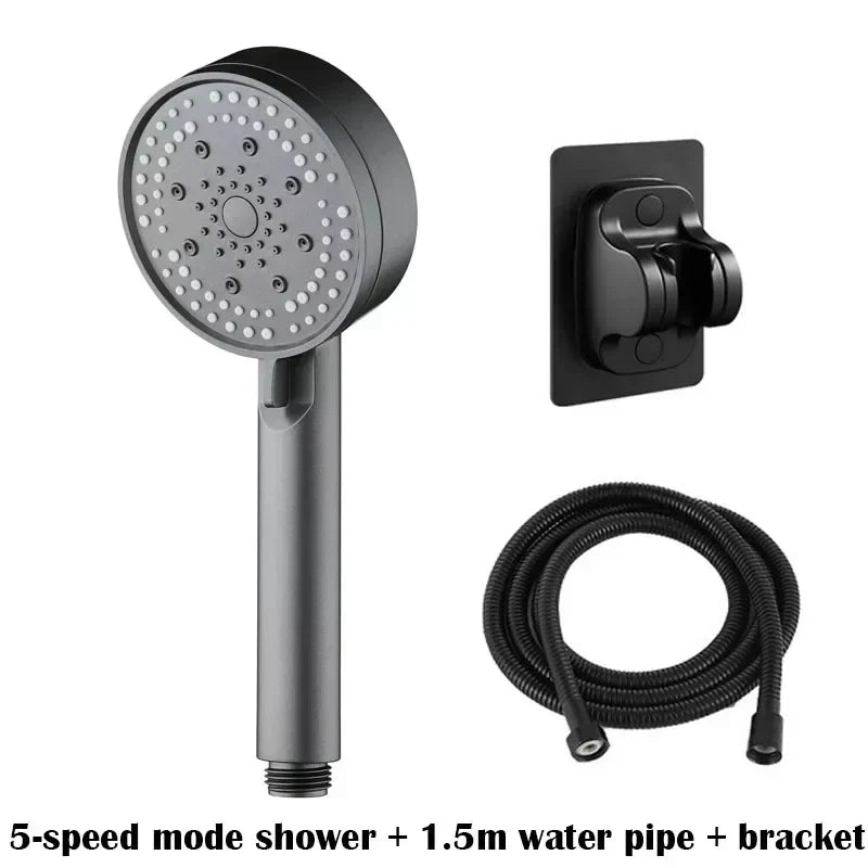 5-Mode High Pressure Water-Saving Handheld Shower Head Set