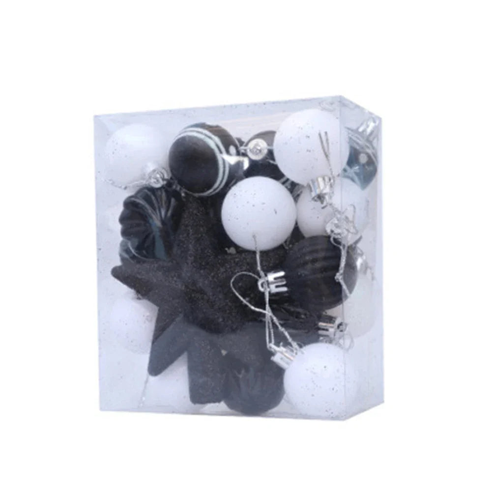 31-Piece Glitter Christmas Ball Ornament Set with Star Topper