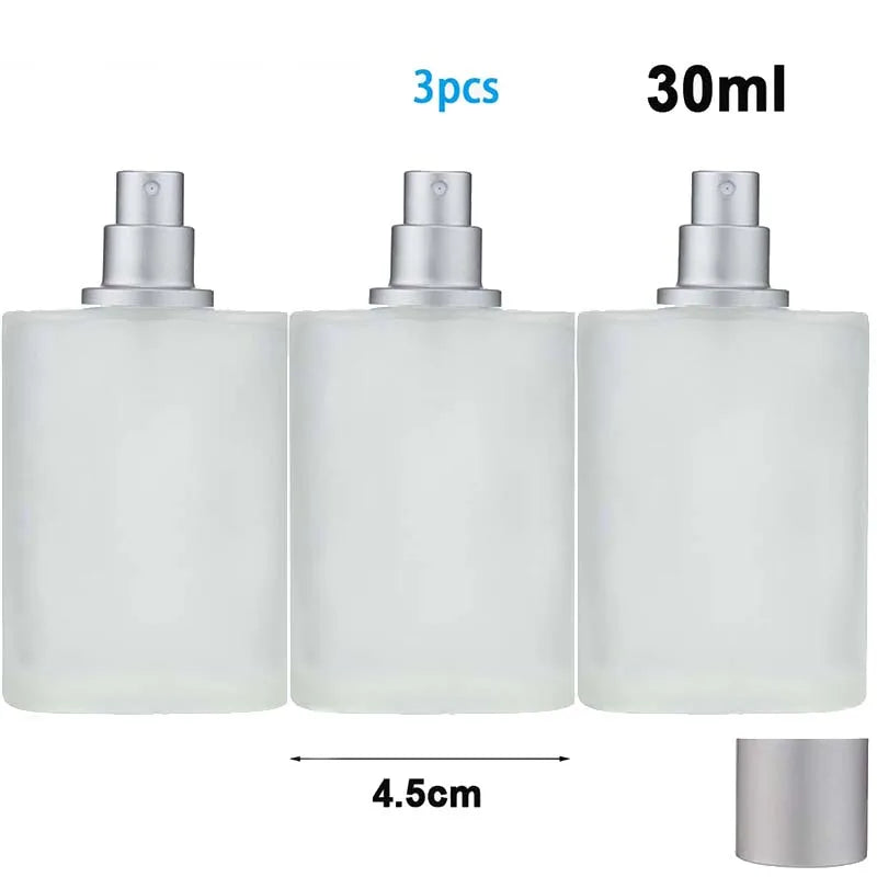 2026 Flash Sale 30/50ml Screw Top Sandblasted Glass Perfume Bottle Liquid Spray Bottle Empty Makeup Fine Mist Bottles Peaceful Pleasures Health and Wellness 107-30mlX3