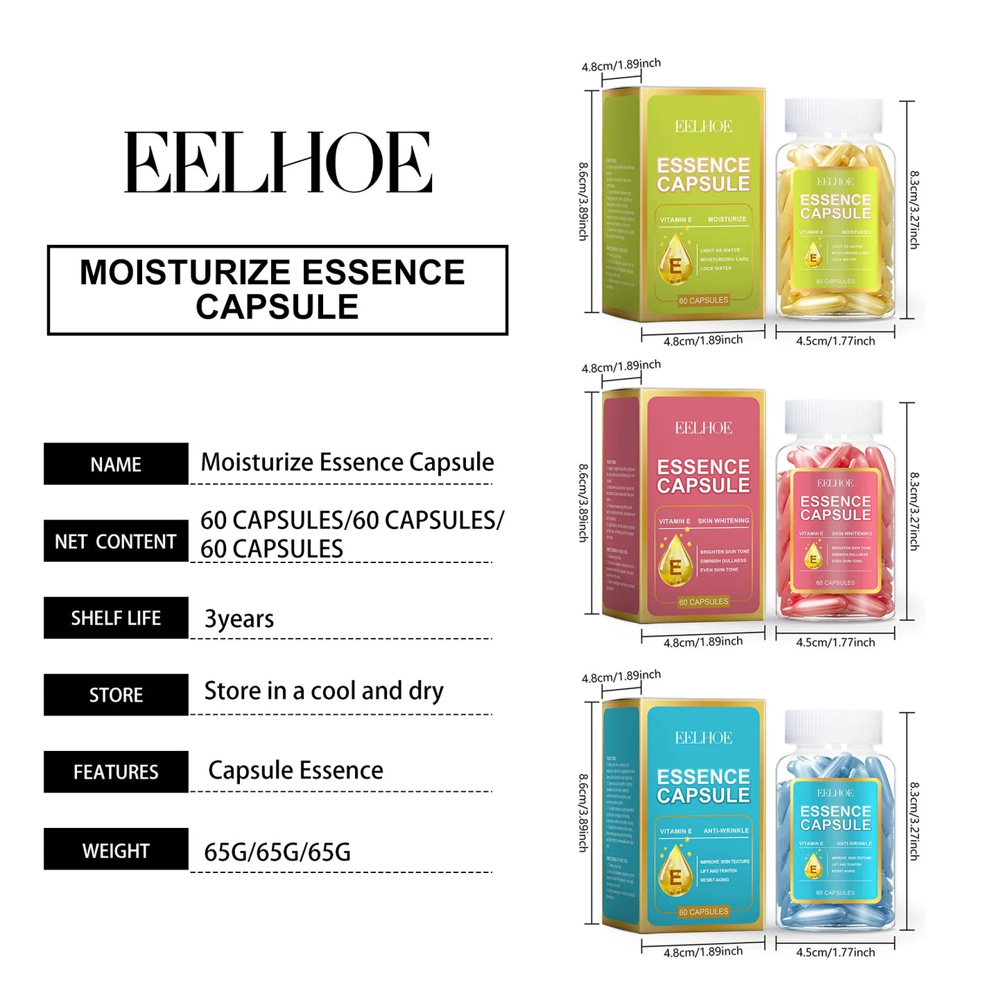 EELHOE Facial Capsule Essence – Vitamin E Moisturizing Serum 65g