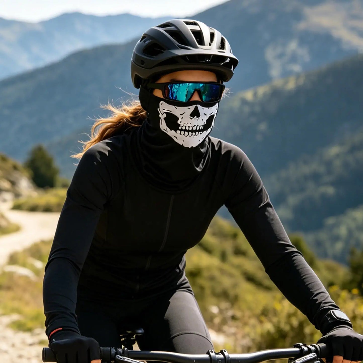 Skull Neck Gaiter Breathable Outdoor Face Bandana For Men Women, Cycling Biking Running Hiking Camping Daily Commute Peaceful Pleasures Health and Wellness