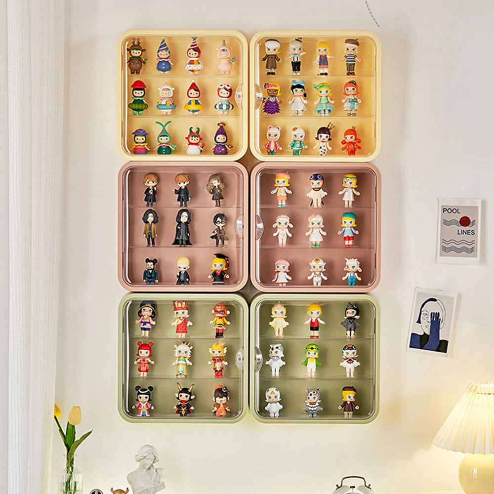 3-layer blind box storage display rack, transparent wall mounted cabinet, handmade doll frame, plush toy, Bubble Mart display bo Peaceful Pleasures Health and Wellness