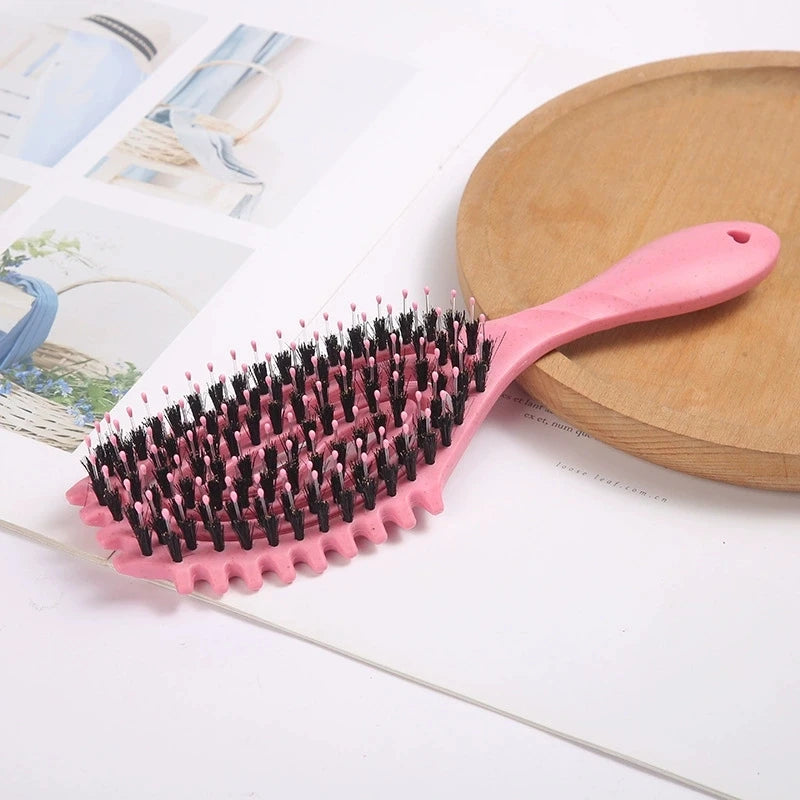 2-Piece Hollowed Hair Comb & Scalp Massage Brush Set for Wigs Hair Comb & Brush Set Peaceful Pleasures Health and Wellness Pink