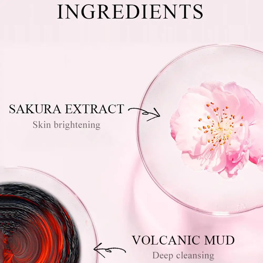 Sakura Volcanic Mud Face Mask Set 12pc – Brightening Clay Mask