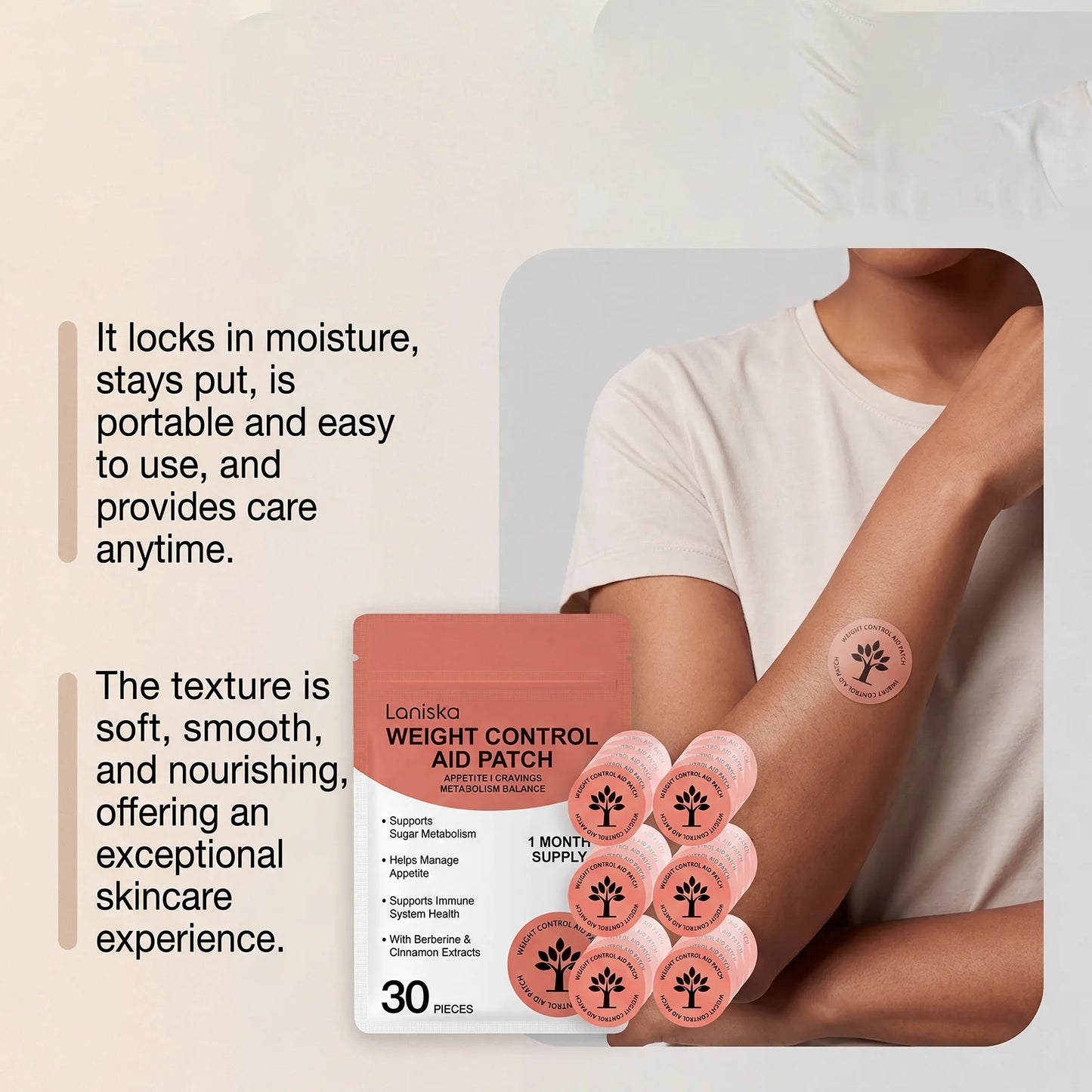 Appetite & Cravings Support Patch 30ct | Berberine & Cinnamon