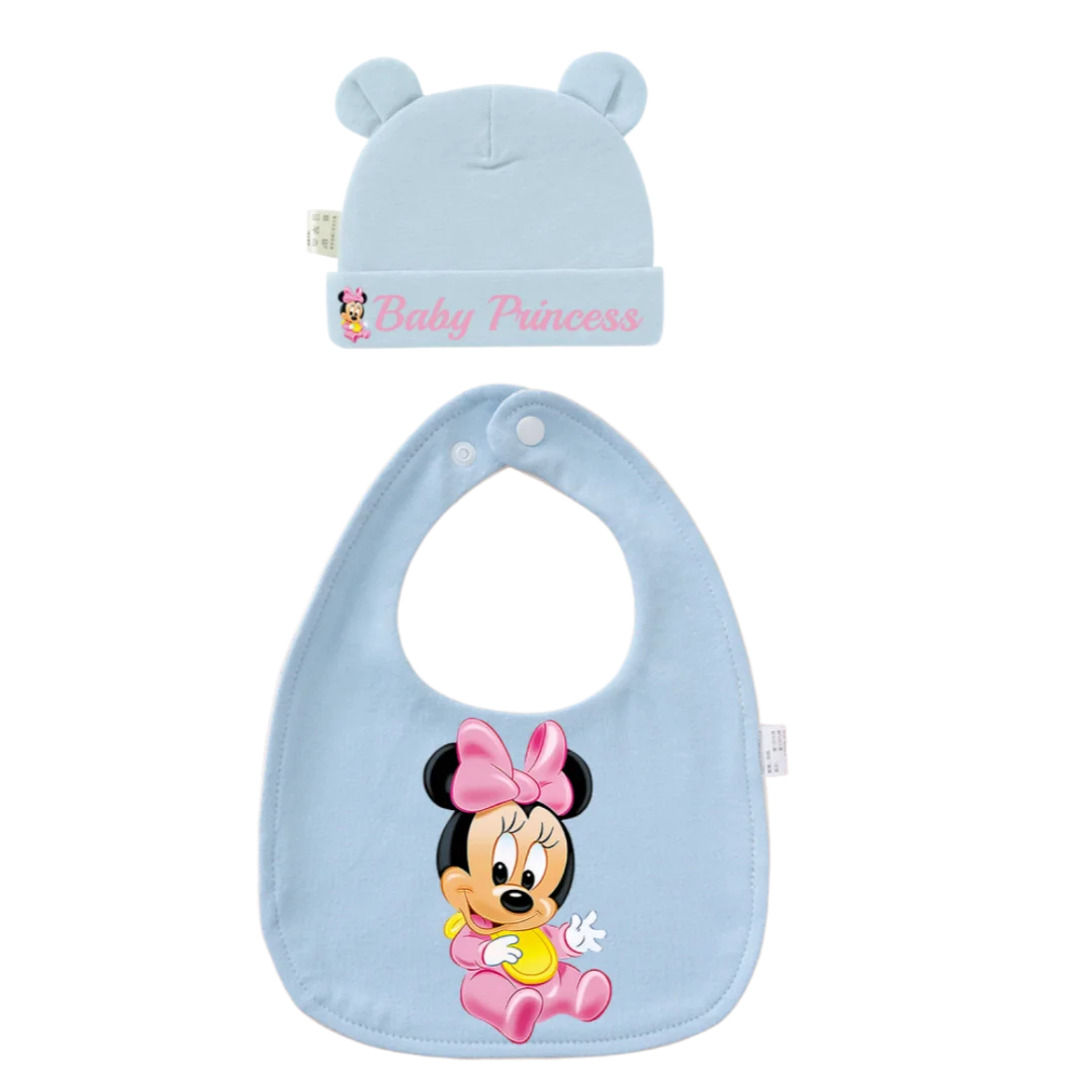 2-Piece Baby Bib & Hat Set | Soft Cotton Newborn Accessory