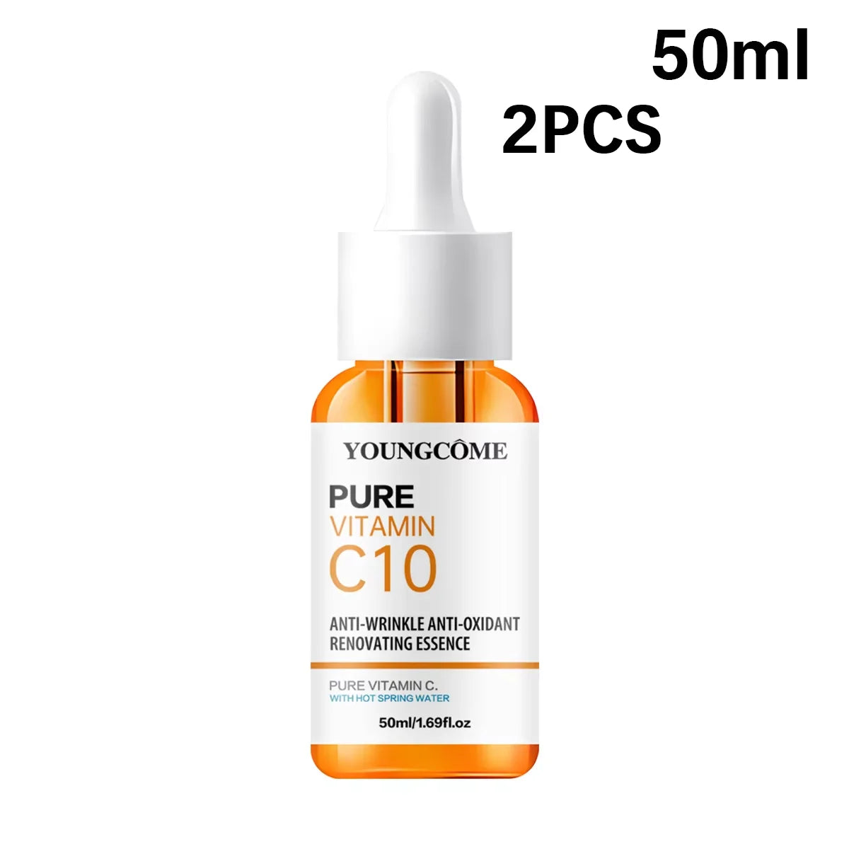 Vitamin C & Hyaluronic Acid Brightening Face Serum Peaceful Pleasures Health and Wellness 50ml-2PCS