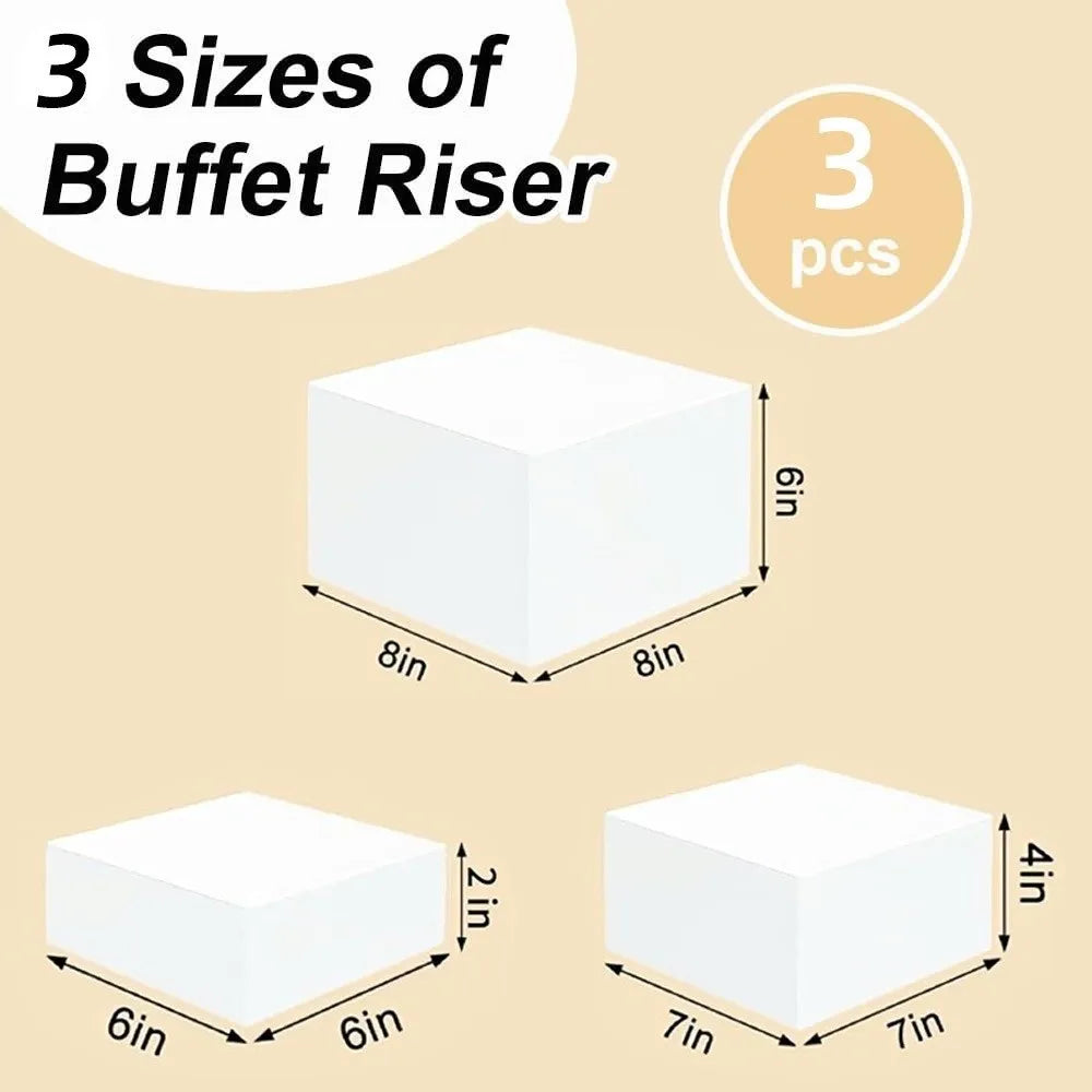 Acrylic Buffet Riser Set 3/6 Pcs – Stackable Dessert Display