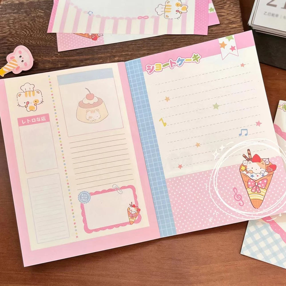 Cute Cat Notebook Thick Cartoon Pages Aesthetics Student Diary Hand