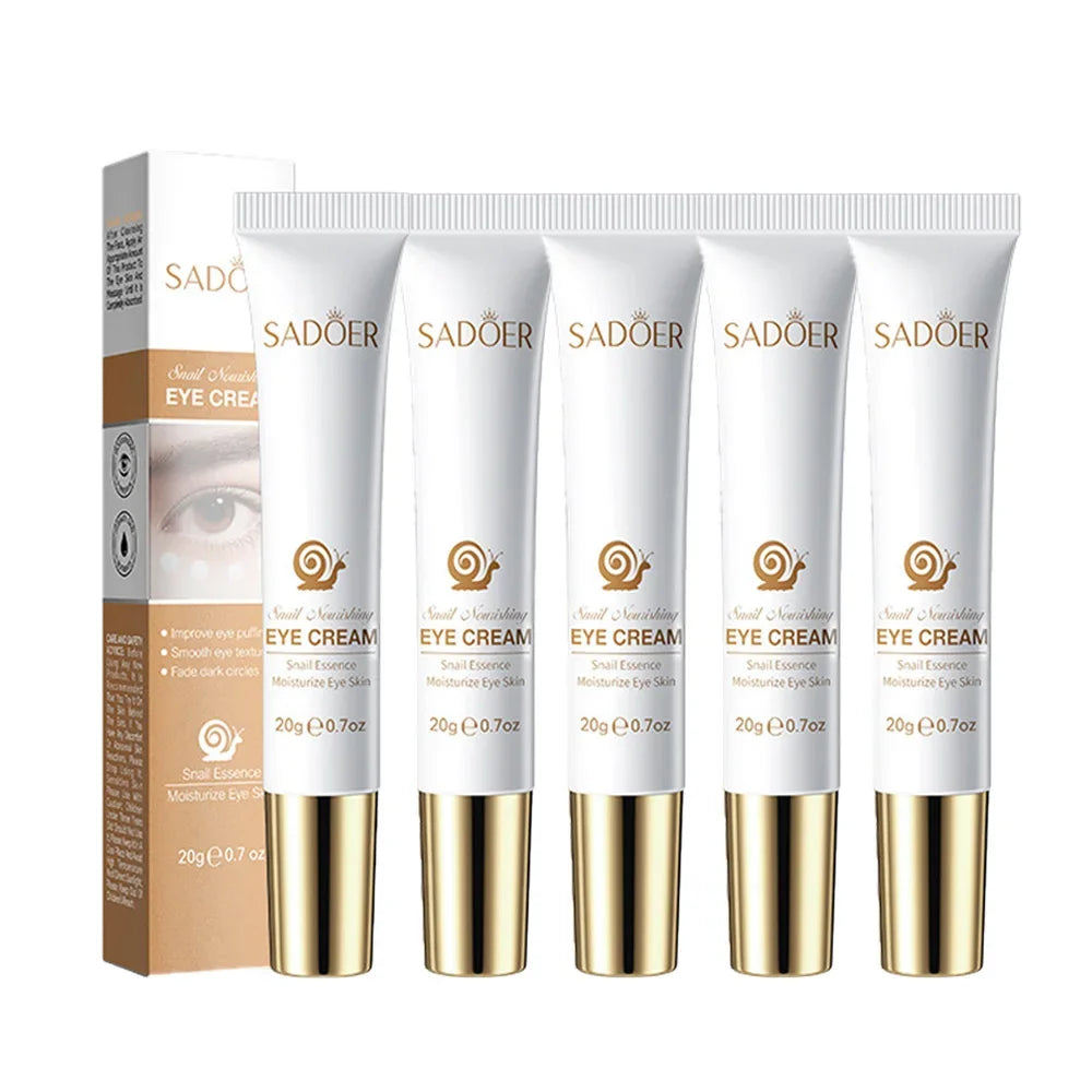SADOER Snail Eye Cream Anti Wrinkle Dark Circles Under The Eyes Remove Eye Bags Moisturizing Anti-Aging Eyes Skin Care Products Peaceful Pleasures Health and Wellness