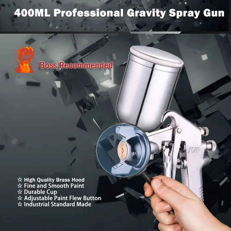 Professional F-75 Spray Gun 1.5mm Nozzle with Cup Adjustable for Automotive and Furniture Painting Peaceful Pleasures Health and Wellness