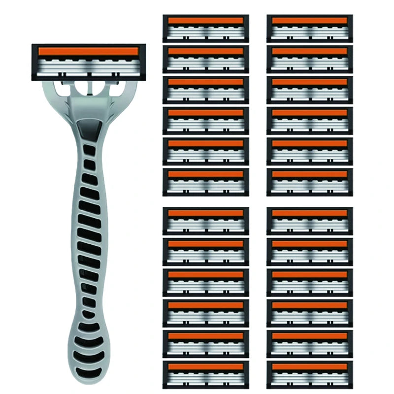 Men's 3-Blade Stainless Steel Manual Razor | Home & Travel