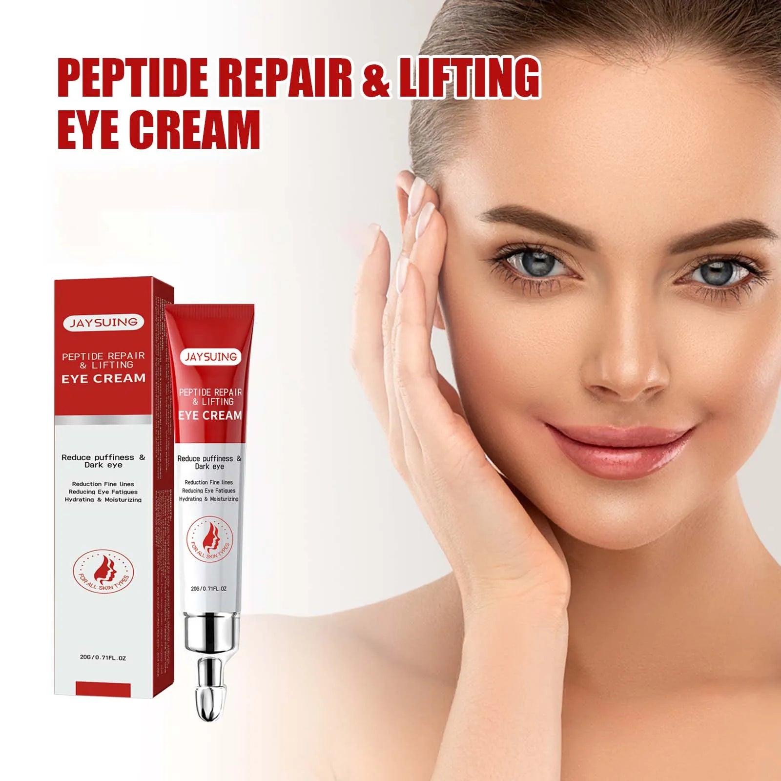 Peptide Repair Lifting Eye Cream Removal Eyes Bags Firming Relieve Eye Fatigue Eliminate Edema Brighten Fade Dark Circles Serum Peaceful Pleasures Health and Wellness