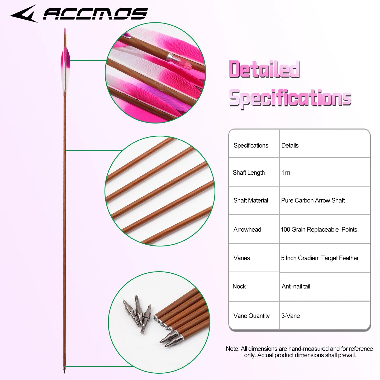 ACCMOS 6 Approximately Pure Carbon Wood Grain Arrow Straightness 0
