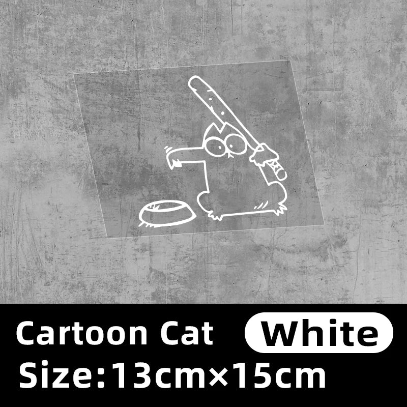 Cartoon Cat Vinyl Sticker – Waterproof Anti-UV Car & Laptop Decal