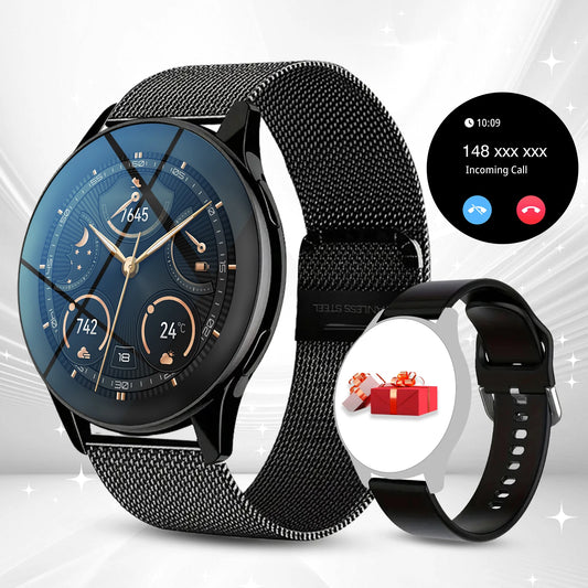 LOMAXFR T2 Pro 1.28" Smart Watch – Calls, Alerts & Dual Straps Smart Watch Peaceful Pleasures Health and Wellness