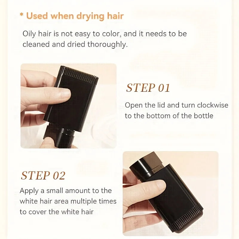 Quick Hair Dye Stick | Permanent Root Touch-Up, Long-Lasting Color, Portable Brush Applicator, 20g Peaceful Pleasures Health and Wellness