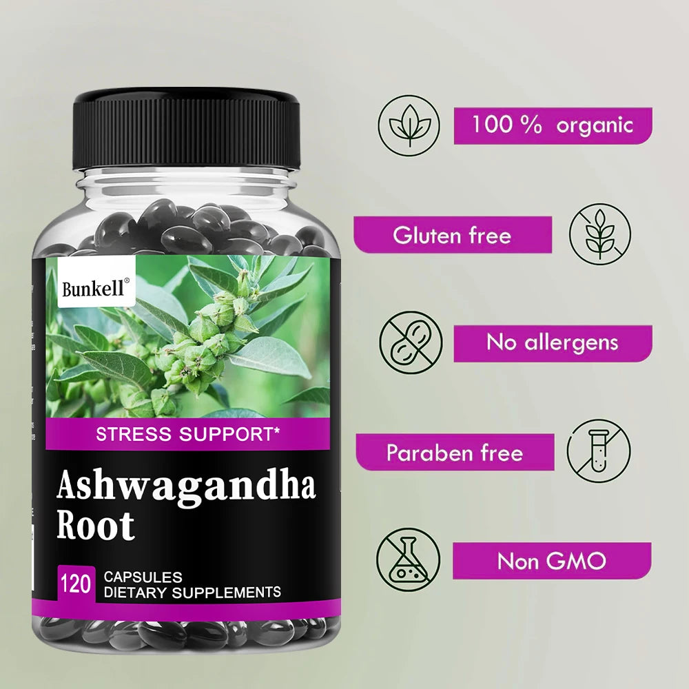 Ashwagandha Capsules 350mg - Stress Relief, Mood & Sleep Support, Energy, Focus, Muscle Strength, Non-GMO, Organic Root Extract Peaceful Pleasures Health and Wellness