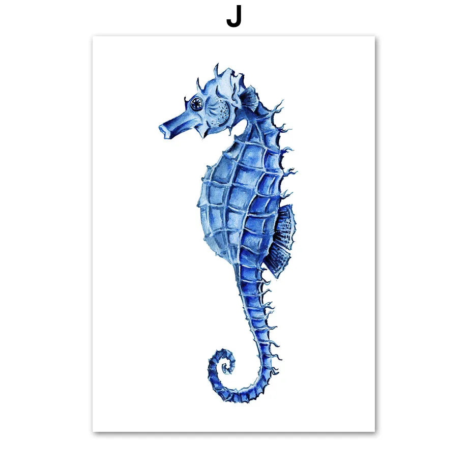 Ocean Animals Canvas Wall Art Print – Kids Room Decor