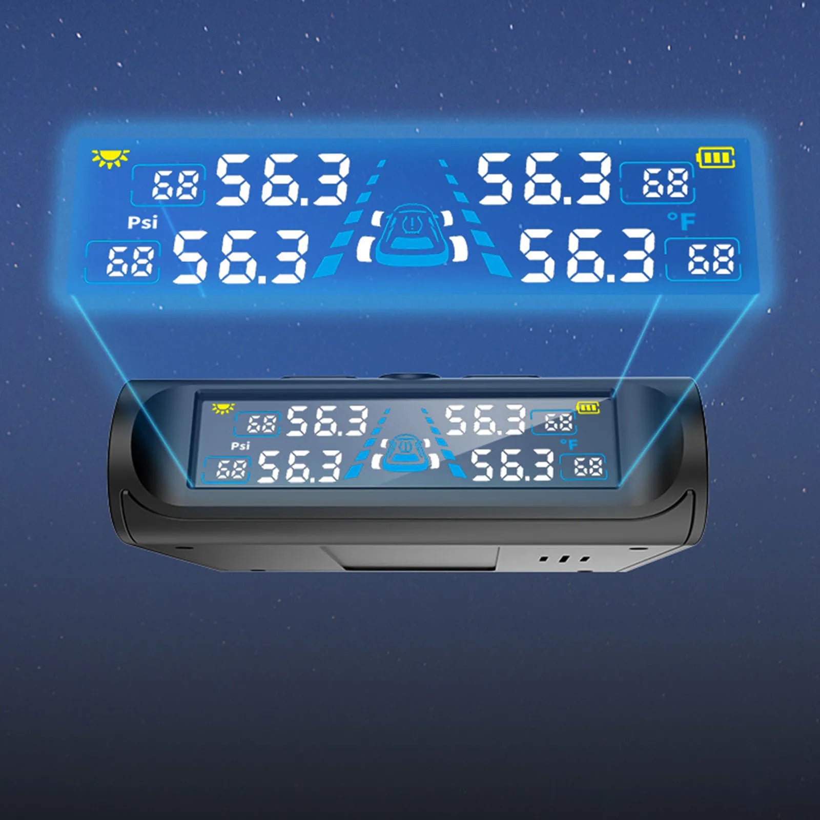 Tire Pressures Monitoring System with 4 Sensors Wireless TPMS with Solar Charge and USB for Cars SUVs Trailer & Light Trucks Peaceful Pleasures Health and Wellness
