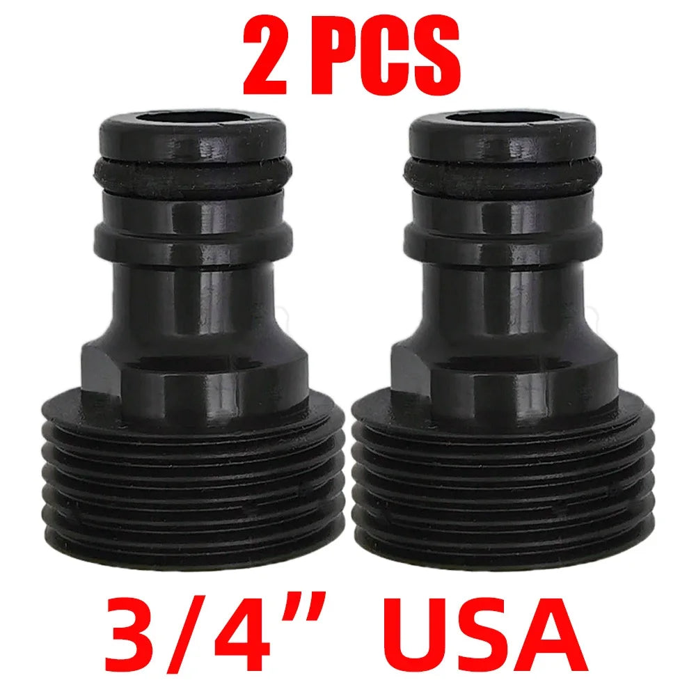 EURO USA 3/4 Inch Male Threaded Quick Connector Drip Irrigation Watering System Joint Nipple Tap Hose Adapter for Garden Tubing Peaceful Pleasures Health and Wellness D-2PCS-USA