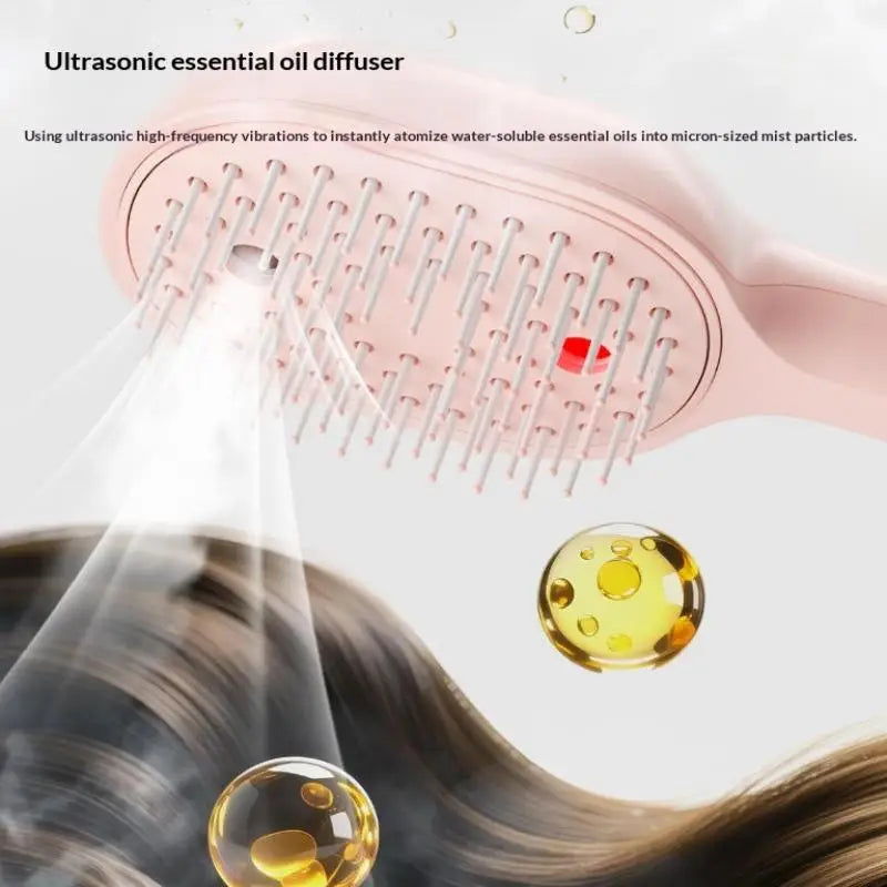 Electric Steam Spray Hair Brush | USB-C Anti-Frizz Styling Comb