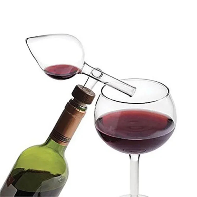 Round and Peach Shaped Transparent Red Wine Aerator Quick Pour Spout Portable Decanter for Red Wine Bottles Sobering Device Peaceful Pleasures Health and Wellness