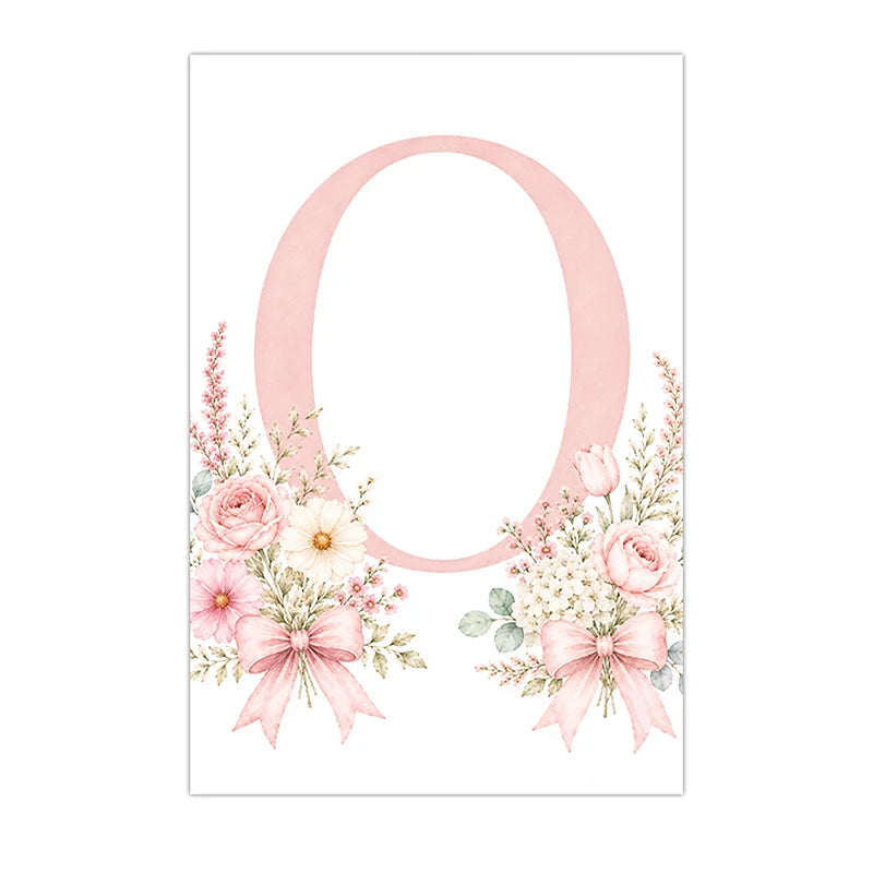 Custom Floral Alphabet Canvas Print | Pink Nursery Wall Art