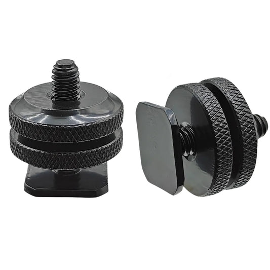 Dual Nut 1/4" Cold Shoe Hot Shoe Mount Adapter | Camera Bracket Camera Mount Adapter Oasis Select Default Title