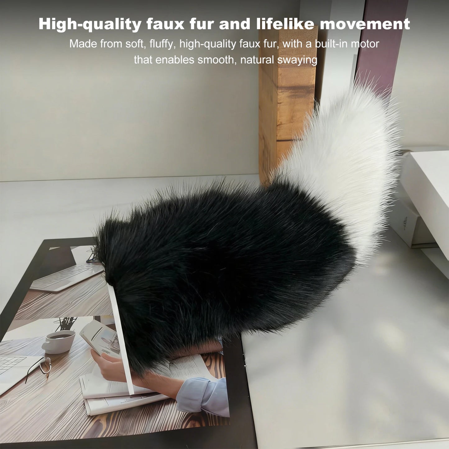 Electric Fluffy Tail For Car Decoration Sound/Remote Control Dynamic Plush Animal Tail With Buckle USB Rechargeable Accessory Peaceful Pleasures Health and Wellness