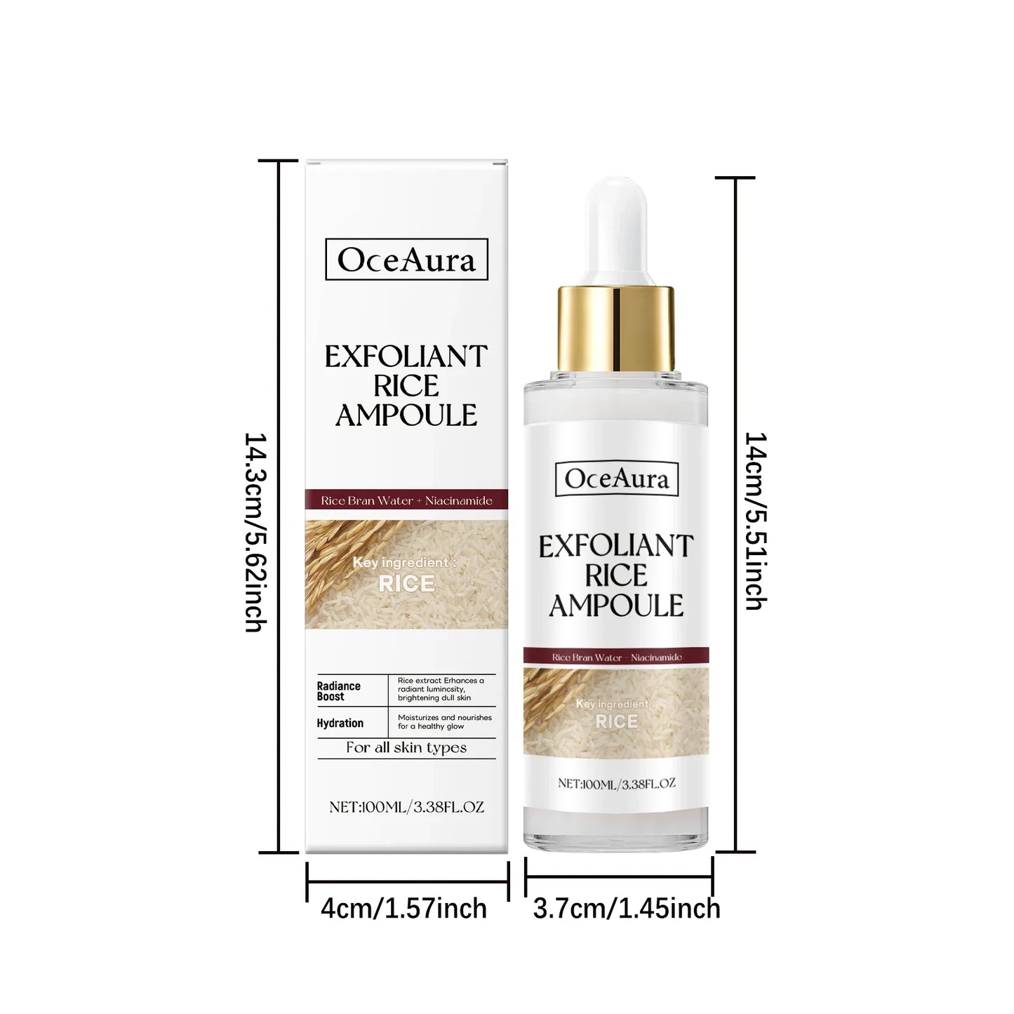 OceAura Rice Exfoliating Essence – Dead Skin & Brightening 100ml
