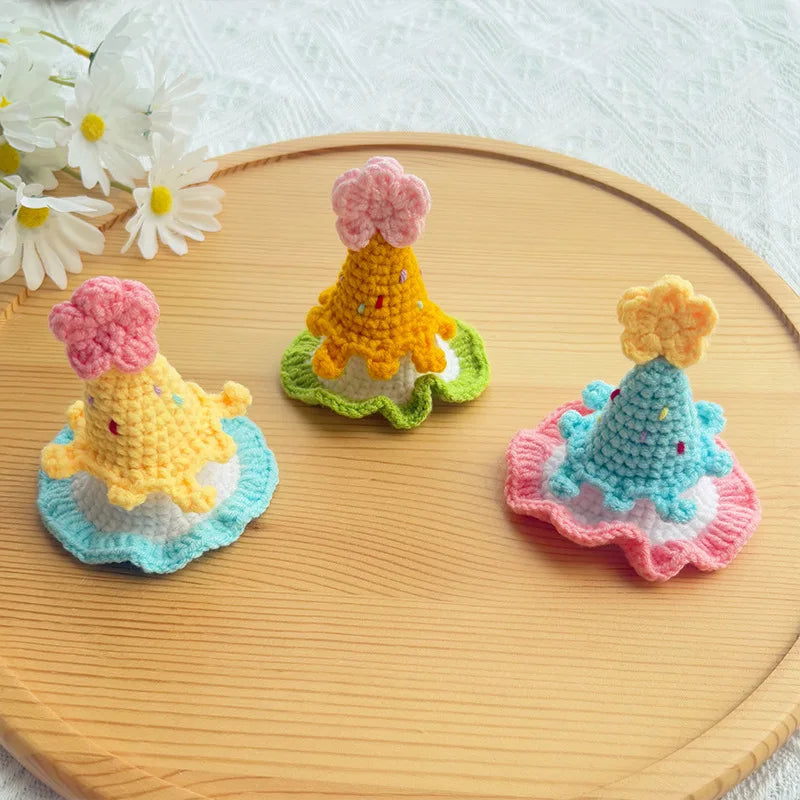 1pc Dog Birthday Hat Handmade Weaving Pet New Year Dress Up Cat Funny Character Hat Cute Peaceful Pleasures Health and Wellness