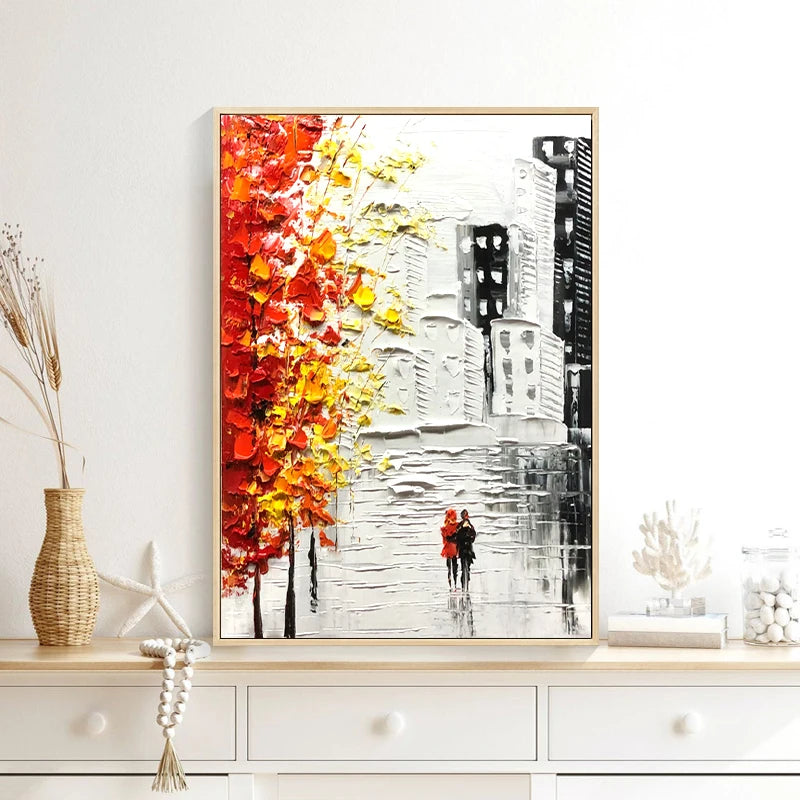 Handmade Abstract Oil Painting – Large Modern Canvas Wall Art Abstract Canvas Painting Peaceful Pleasures Health and Wellness