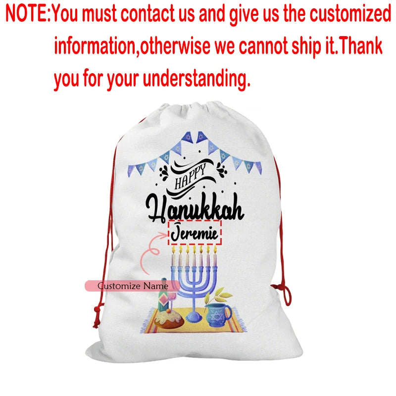 Personalized Hanukkah Gift Bag | Custom Name Chanukah Sack