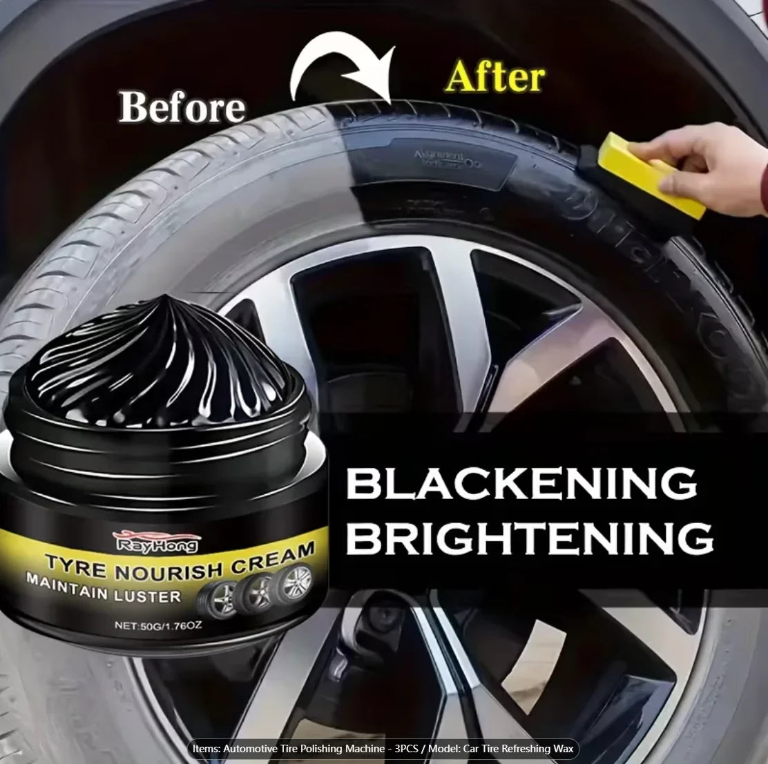Car Tire Shine Wax – Brightener, Waterproofer & Trim Care