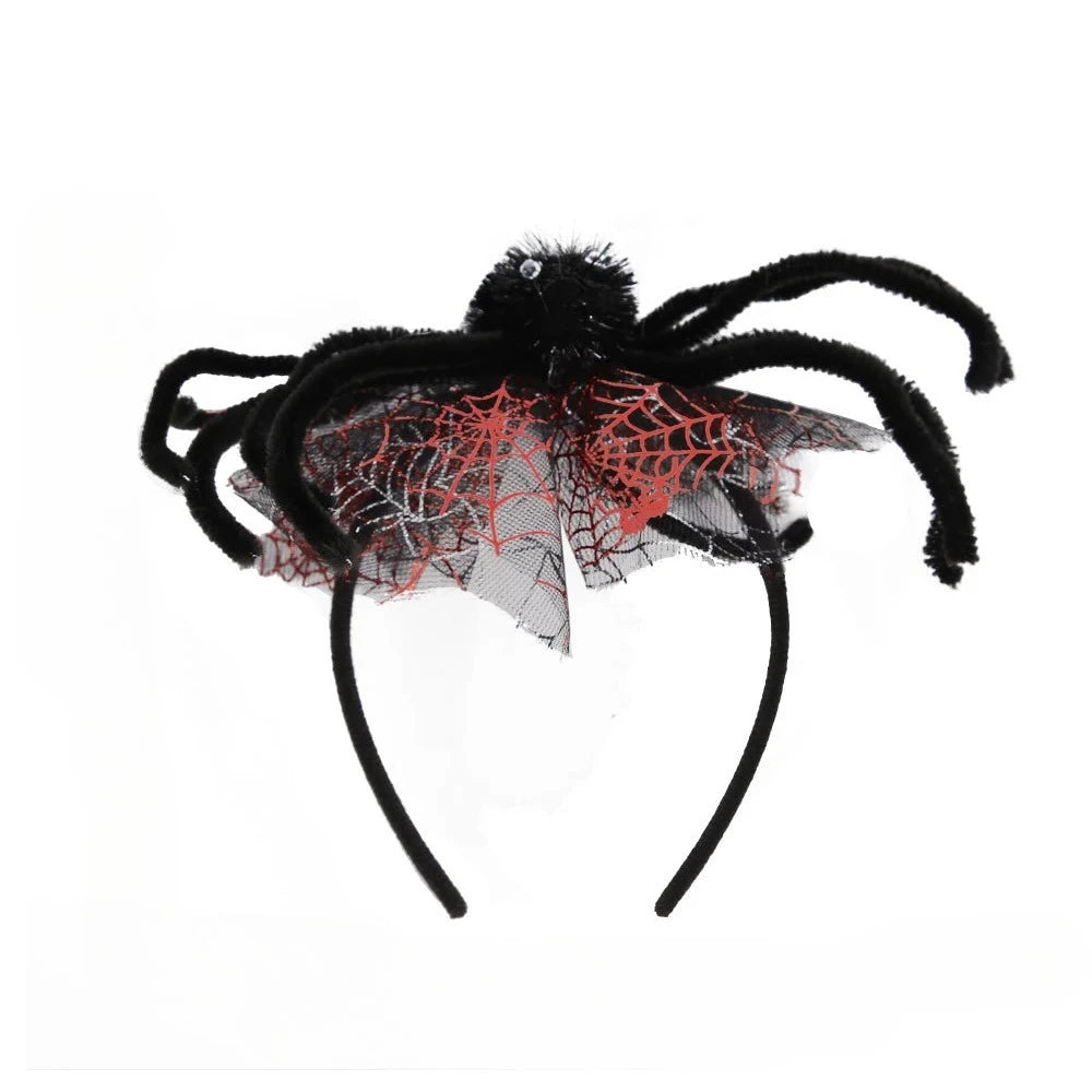 Halloween Witch Hat Headband with 3D Spider | Costume Hair Hoop