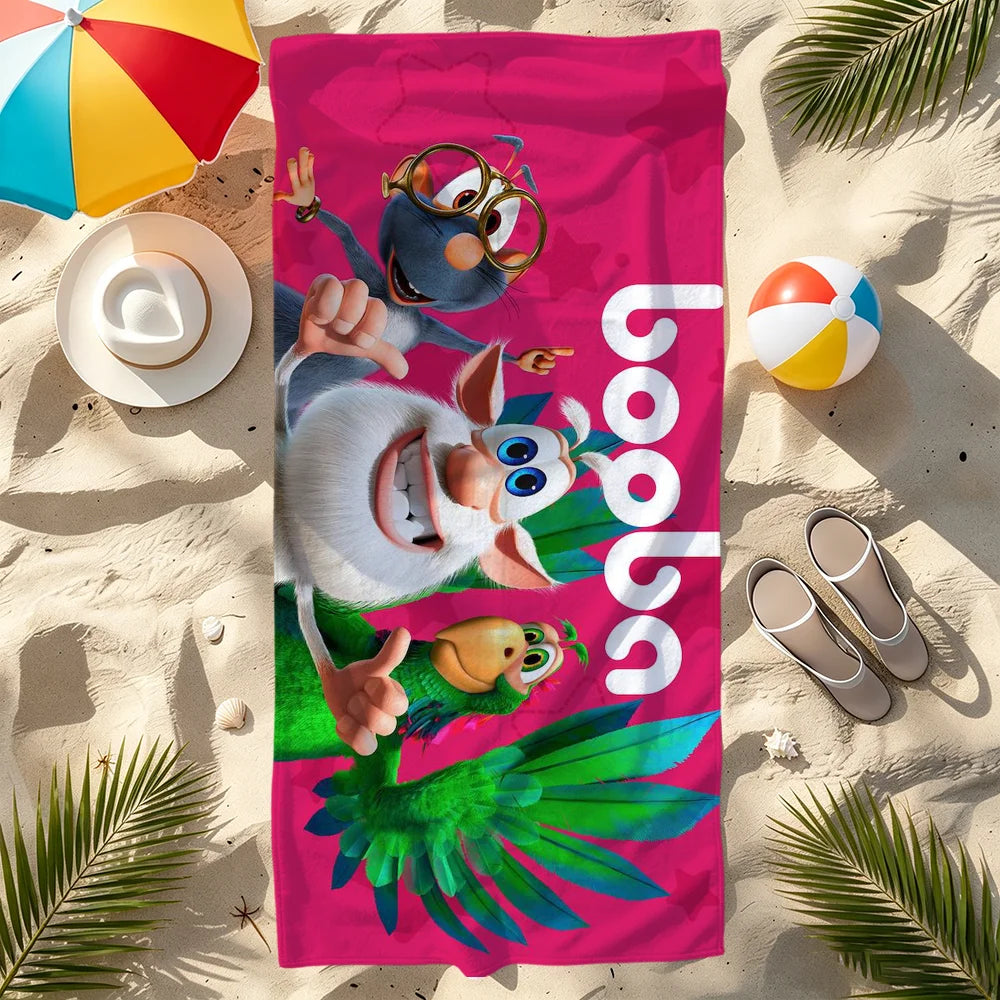 Cute Cartoon Quick-Dry Beach Towel | Gym, Travel & Pool Quick-Dry Beach Towel Peaceful Pleasures Health and Wellness