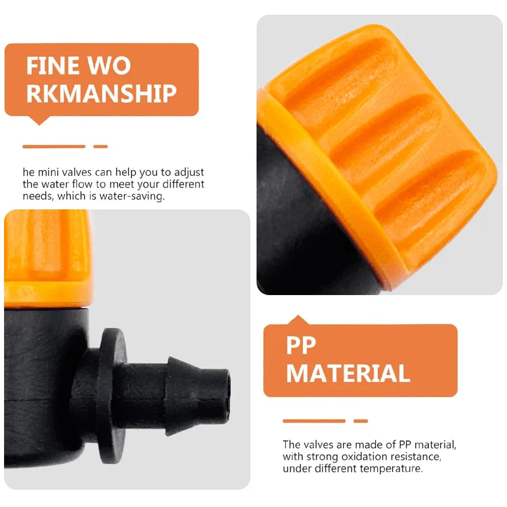20Pcs Hose Valve Garden Tap Garden Drip Irrigation Fittings Pipe Connectors Water Valve For 4/7mm Water Flow Control Valve Peaceful Pleasures Health and Wellness