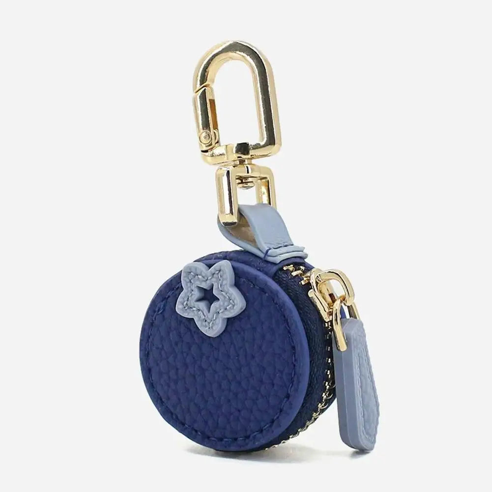 Cute Fruit Coin Purse Keychain | Cherry Blueberry PU Leather
