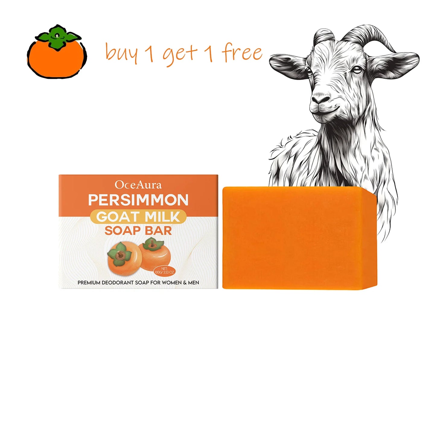 OceAura Persimmon Goat Milk Soap – Moisturizing Cleansing Bar