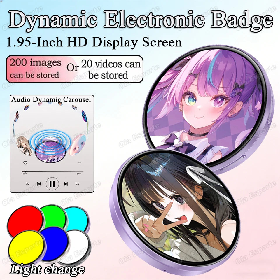 M3 Bluetooth Smart Badge – 1.95" HD Touch Screen Wearable Display