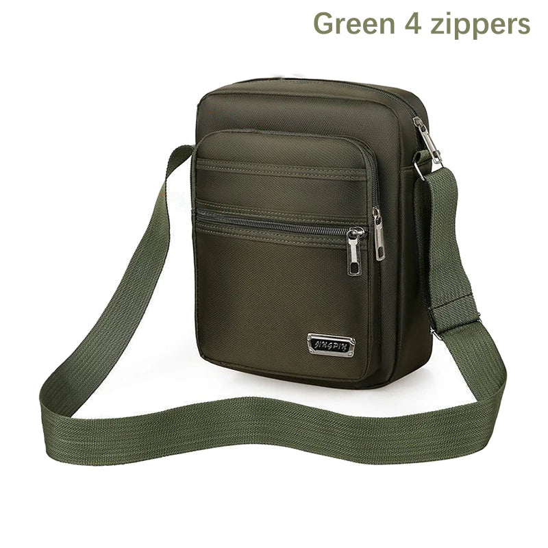 Men's Nylon Waterproof Crossbody Bag – Multi-Pocket Shoulder