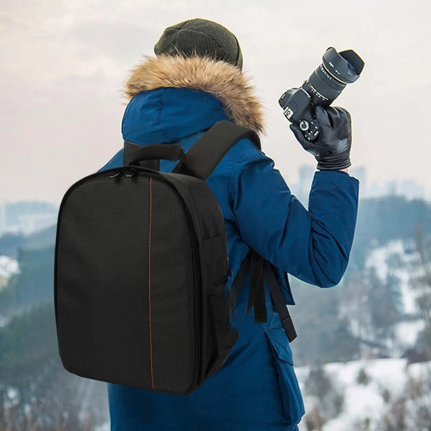 Compact DSLR Camera Backpack | Padded Water-Resistant Nylon