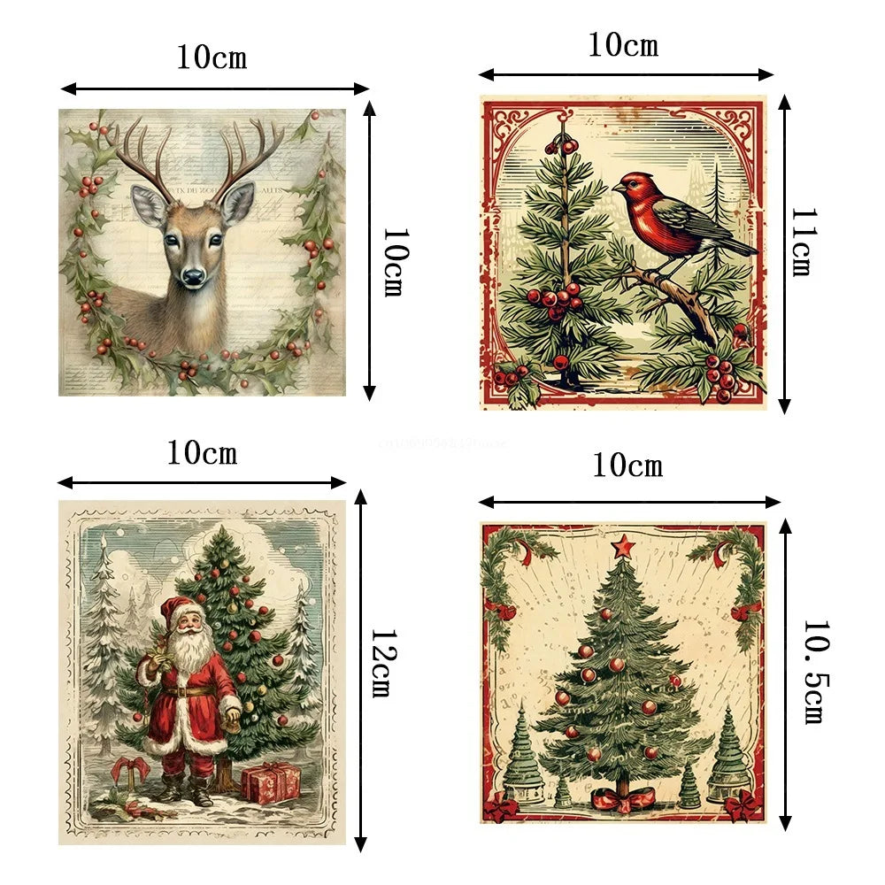 9pcs Merry Christmas Wine Bottle Label Wraps Stickers Xmas Party Decoration New Year Navidad Gifts DIY Sealing Stickers Supplies Peaceful Pleasures Health and Wellness