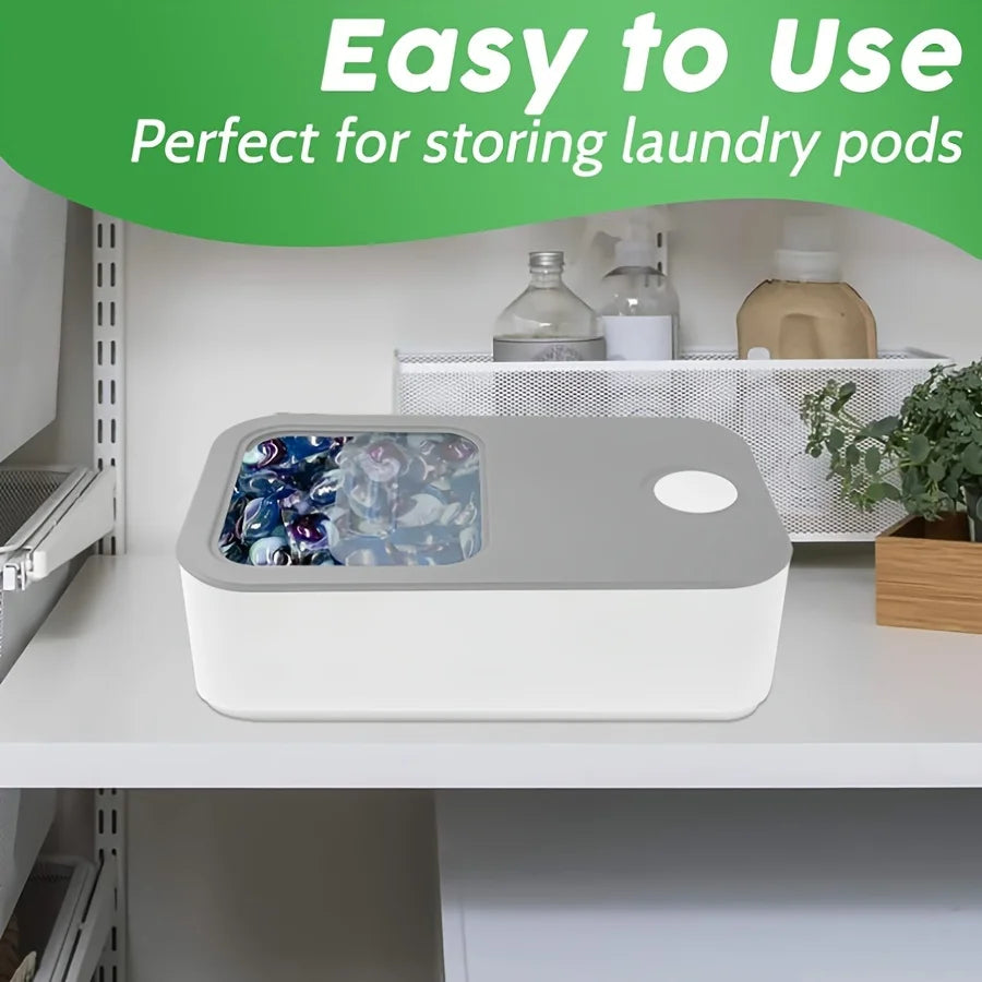 Laundry Pod Container with Slide Lid – Laundry Room Storage Organizer